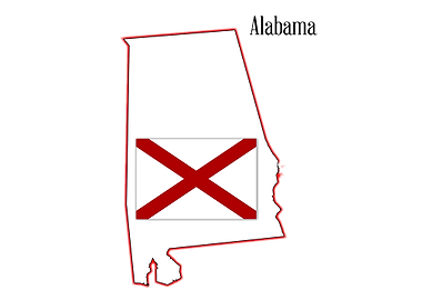 Alabama State Flag and Map
