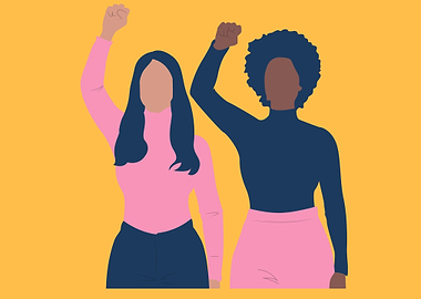 women raising voices