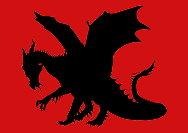 angry dragon at night