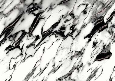 White Marble Rose Glitter