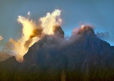 rocky mountain and cloud