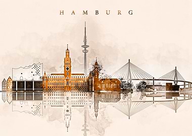 Hamburg Germany Skyline