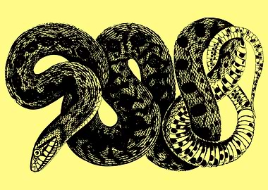 vintage snake art