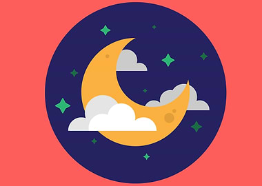 stars and moon in the sky