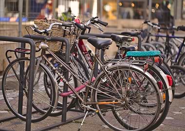 Colorful bikes on the stre