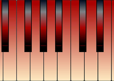 Red Piano Keys