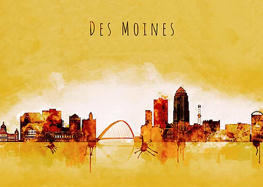 Des Moines Iowa Skyline