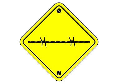Barbed Wire Warning Sign