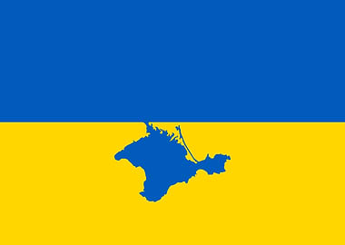 Ukraine flag with Crimea