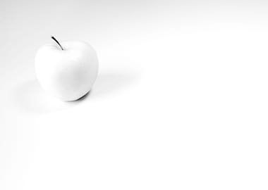 White apple on white