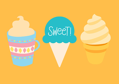 colorful ice cream cones