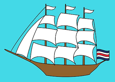 vintage art of a ship boat