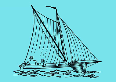 vintage art of ship boat