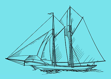 vintage art of ship boat