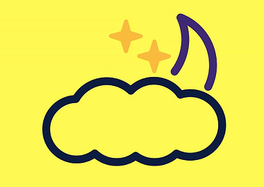 cute moon with cloud