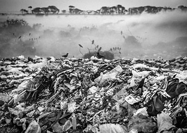 Garbage yard landscape