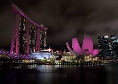 Singapour skyline by night