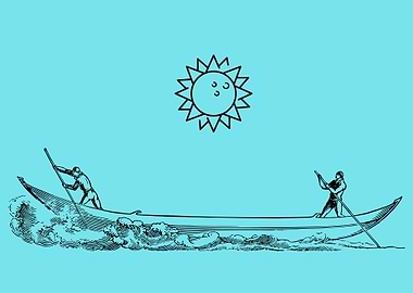 vintage art of ship boat