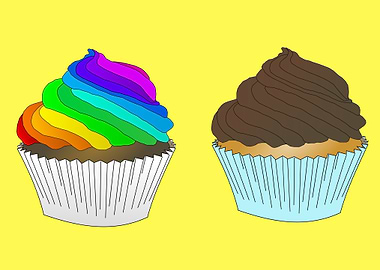 colorful cupcakes art