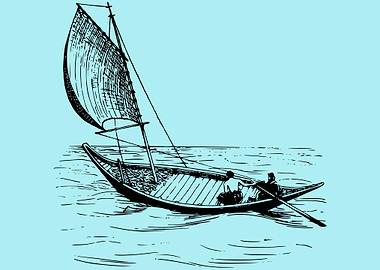 vintage art of a ship boat