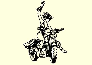 woman driving the bike