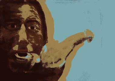 Diving man Popart oil draw