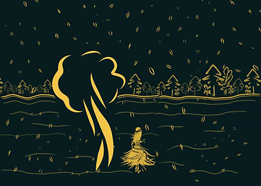 Peaceful Golden Garden