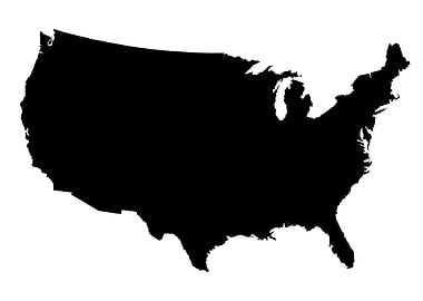 USA Map Black Silhouette