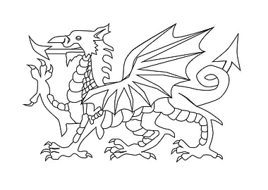 Welsh Dragon Outline