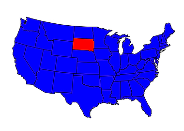 State of South Dakota Map