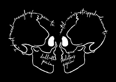 Twin Skeletons Chalkboard