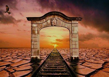 Eagle With The Red Sky