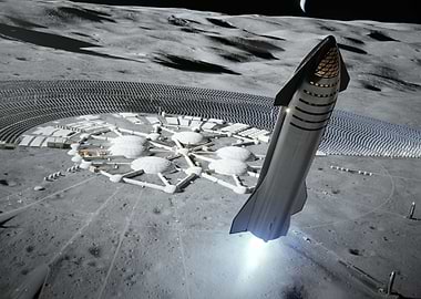 Starship At The Moon