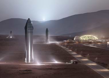 Mars Colony And Starship