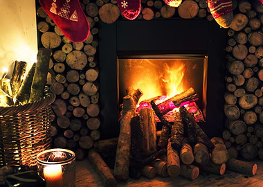 Christmas Santa Fireplace