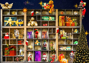 Christmas Santa Shelf