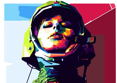 Astronaut girl with helmet