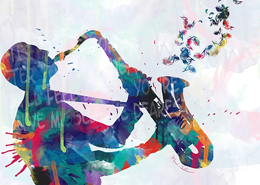 saxophone jazz splatter