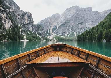 Boat at Mountains nature