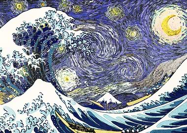 Great wave starry night