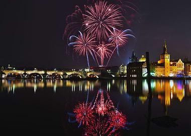 Fireworks over Prague