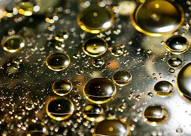 Oil bubbles on water macro