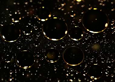 Oil bubbles on water macro