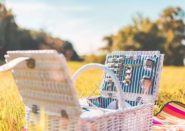 White Picnic Basket