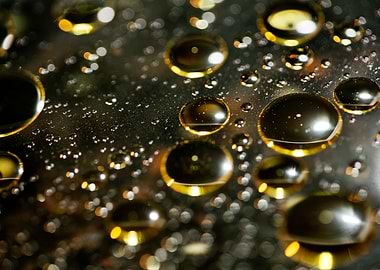 Oil bubbles on water macro