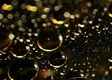 Oil bubbles on water macro