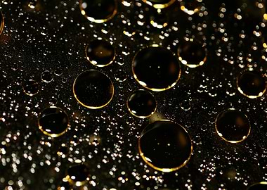 Oil bubbles on water macro