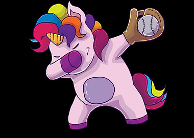 Dabbing Unicorn Baseball