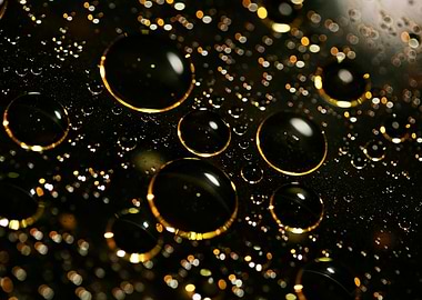 Oil bubbles on water macro