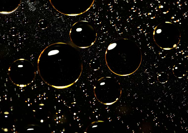 Oil bubbles on water macro